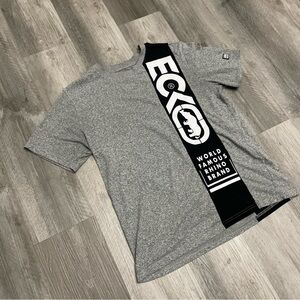 Vintage Ecko Mens Shirt Gray Heathered S/S Big Logo  Street Wear  Size Large